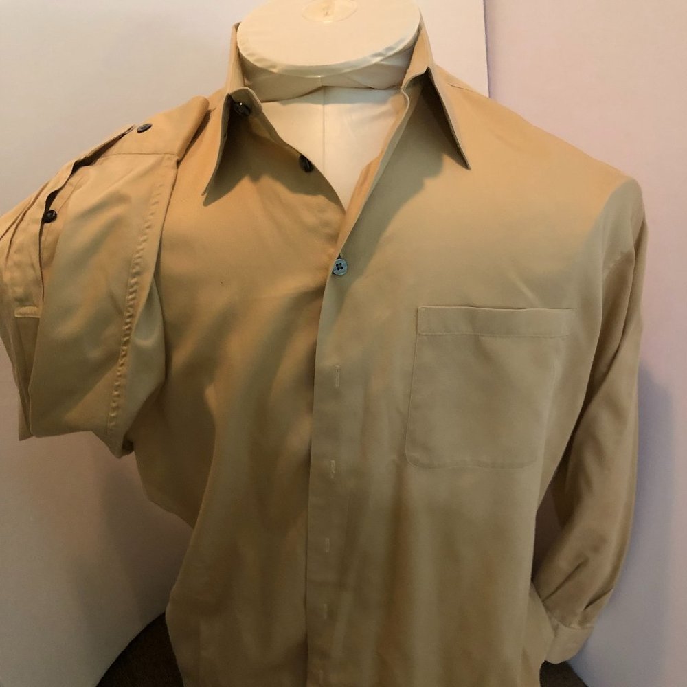 Perry Ellis Gold Dress Shirt  16 1/2    32/33